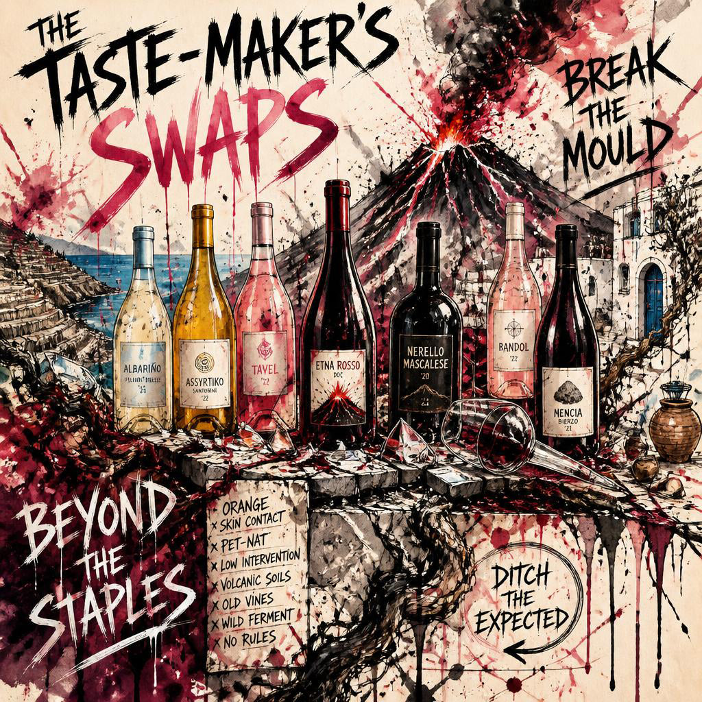 The Taste-Maker's Swaps: Alternative Whites, Volcanic Reds, Gastronomic Rosés, and Bold Independent Pours