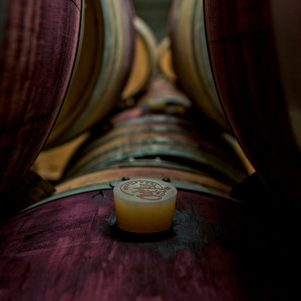Oak Barrels stained in red wine at Vidal Estate Cellar