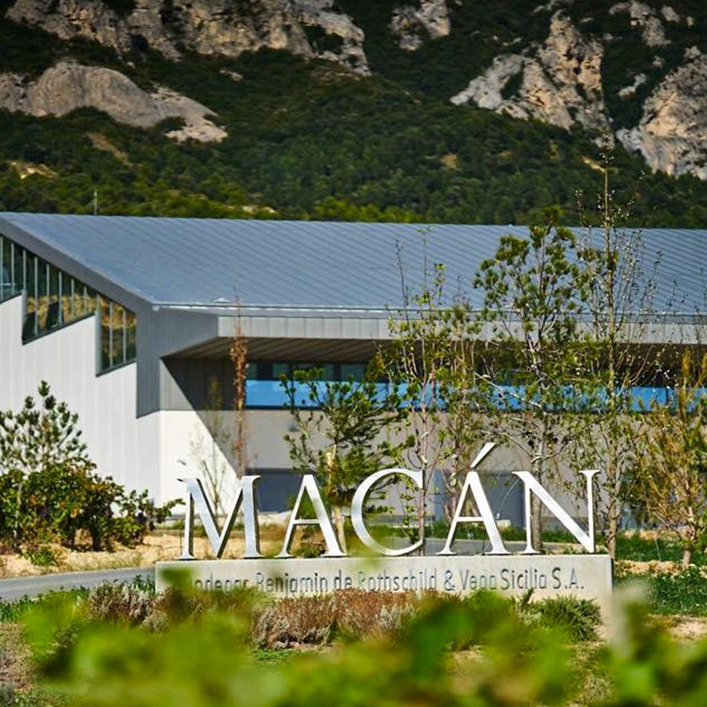 Entrance to Macán Winery in La Rioja Alta, Spain