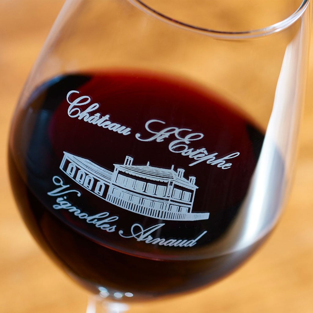 Wine Glass engraved with Château St Estèphe