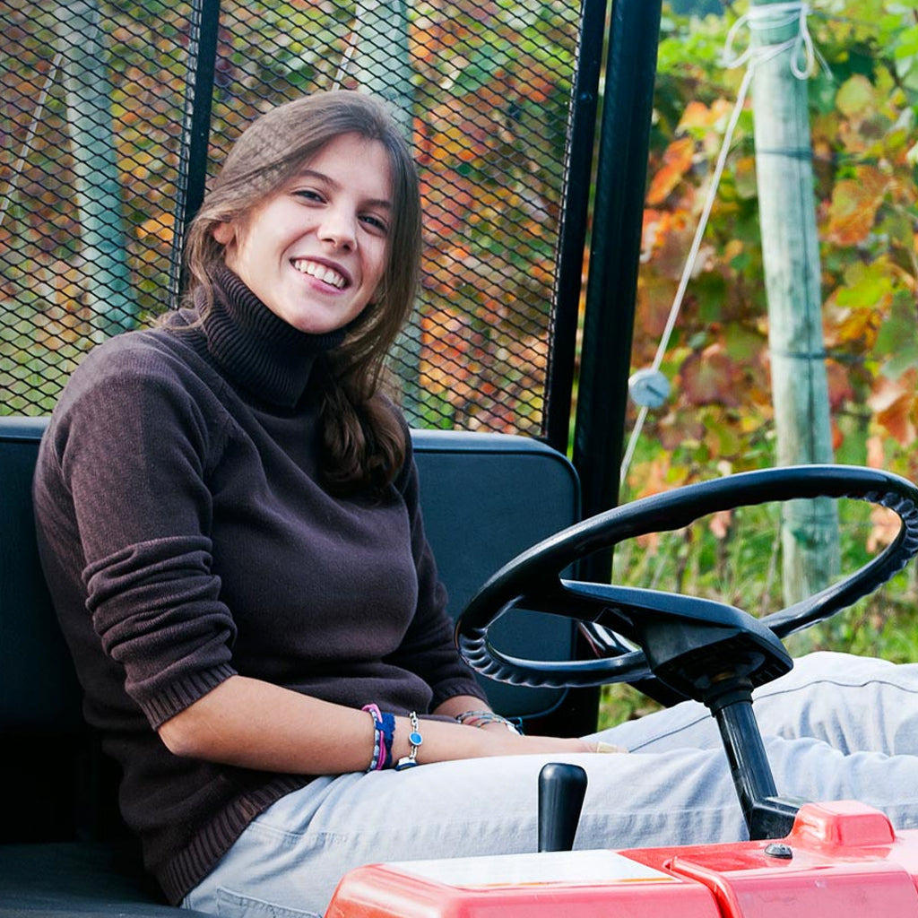 Giulia Negri at work in the vineyards