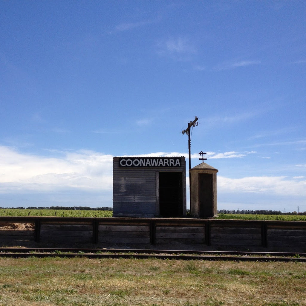 Coonawarra Train Station Platform in the middle of vineyards