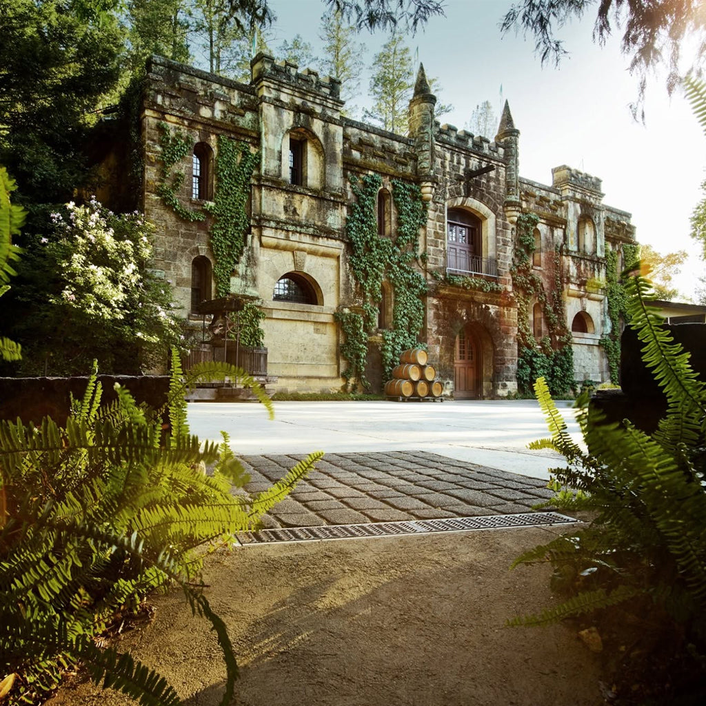 A beauty shot showing the front elevation of Château Montelena
