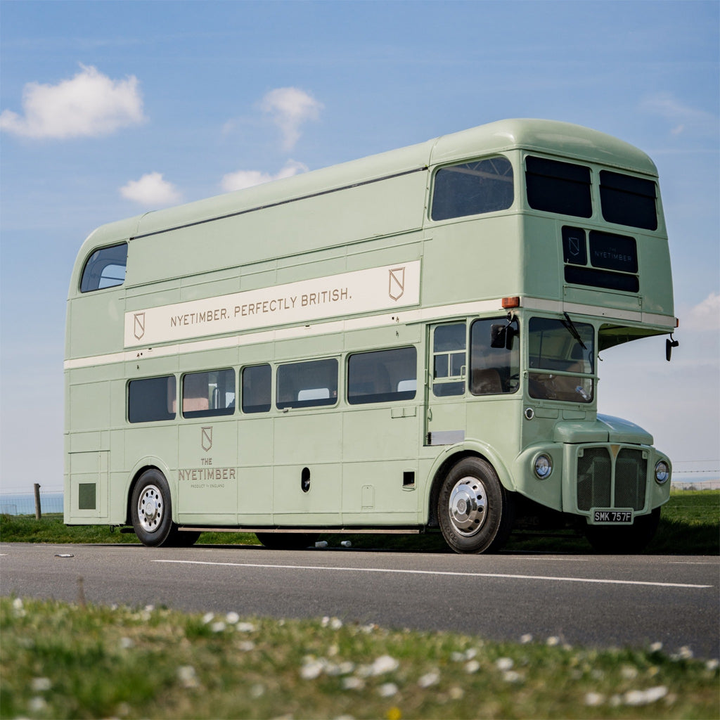 The Nyetimber Routemaster Double Decker Bus parked up at the roadside