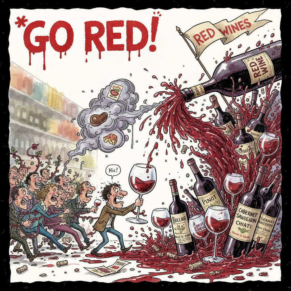 Go Red Wine Cartoon Image 