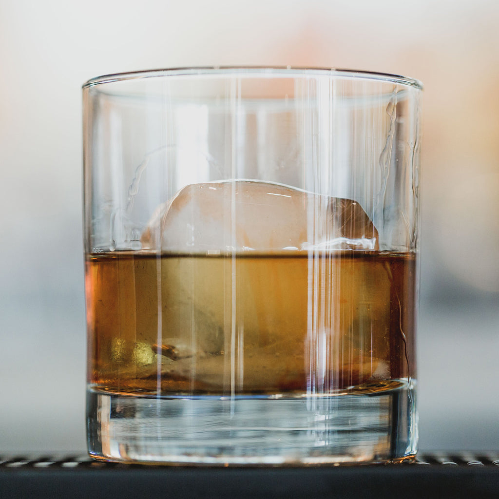 Close up of Bourbon on the Rocks