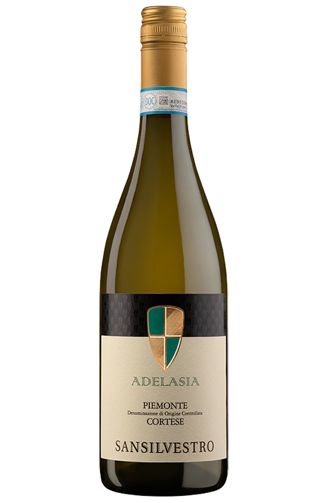 San Silvestro Adelasia Cortese Bianco del Piemonte White Wine Bottle on a white background