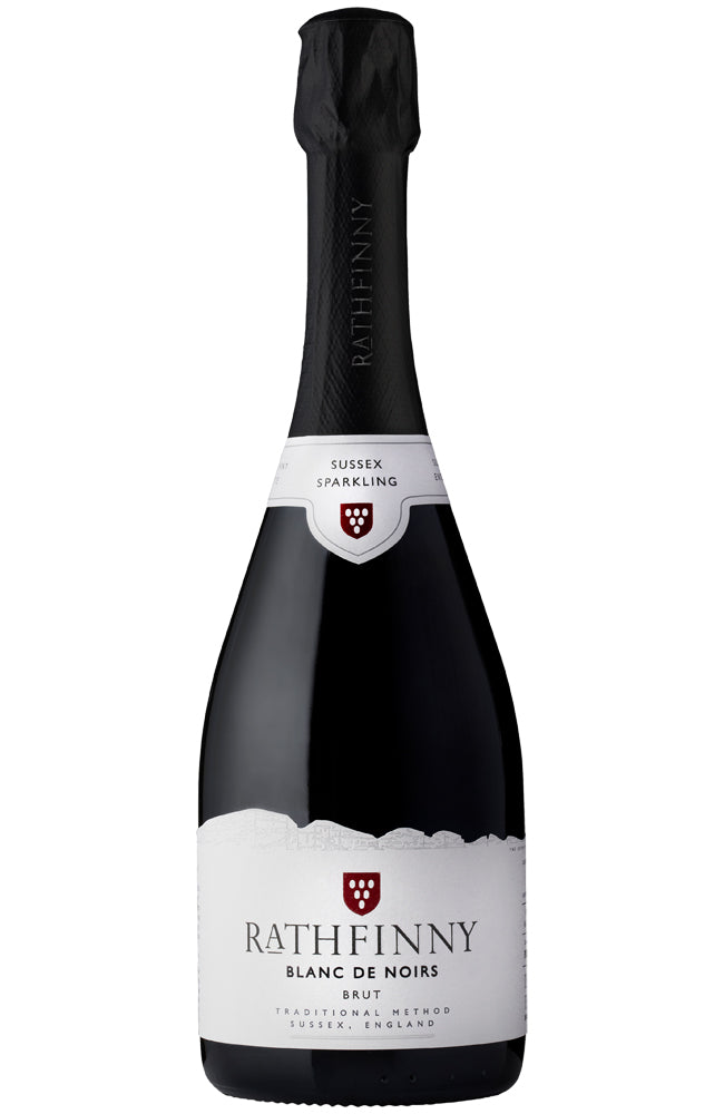 Bottle of Rathfinny Blanc de Noirs sparkling wine on a white background