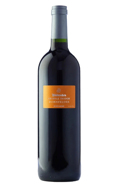 Bottle of Biddenden Vineyards Gribble Bridge Dornfelder Red Wine on a white background