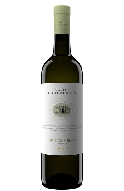 Bottle of Castel Firmian Sauvignon Blanc on a white background