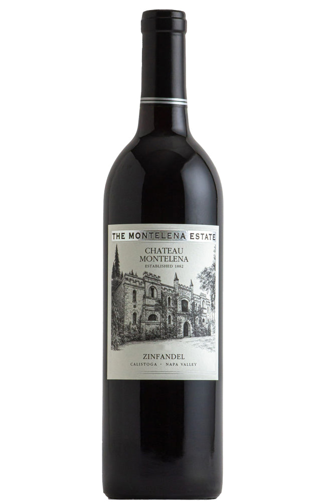 Bottle of Chateau Montelena Napa Valley Estate Zinfandel on a white background