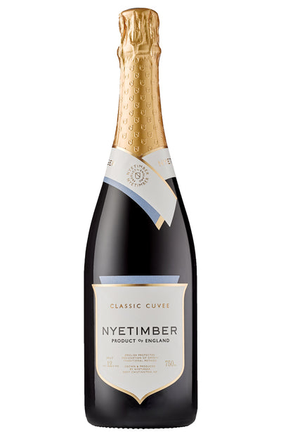 Bottle of Nyetimber Classic Cuvée NV English Sparkling Wine on a white background