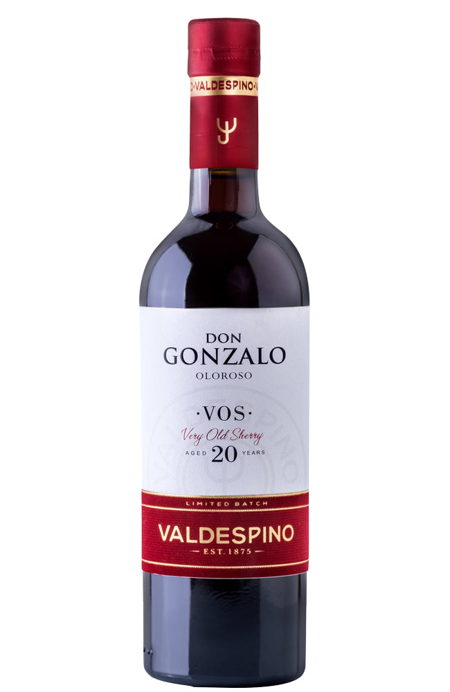 Valdespino Don Gonzalo Oloroso VOS Bottle on a white background