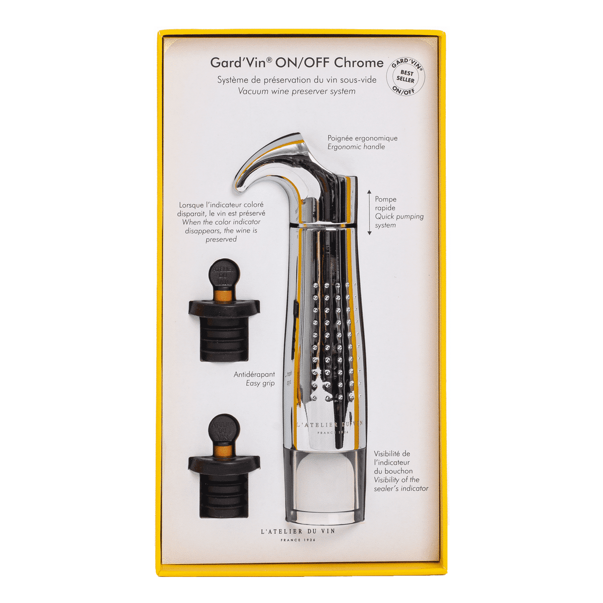 L'Atelier du Vin Gard'Vin ON/OFF Vacuum Pump with Sealer (Metal)