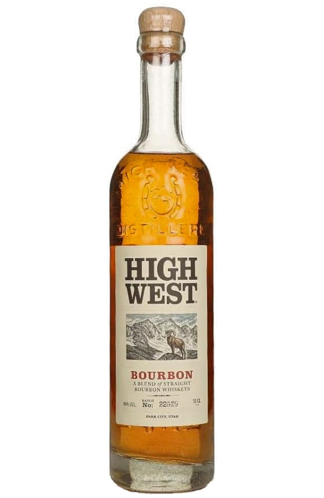 High West Bourbon bottle on a white background