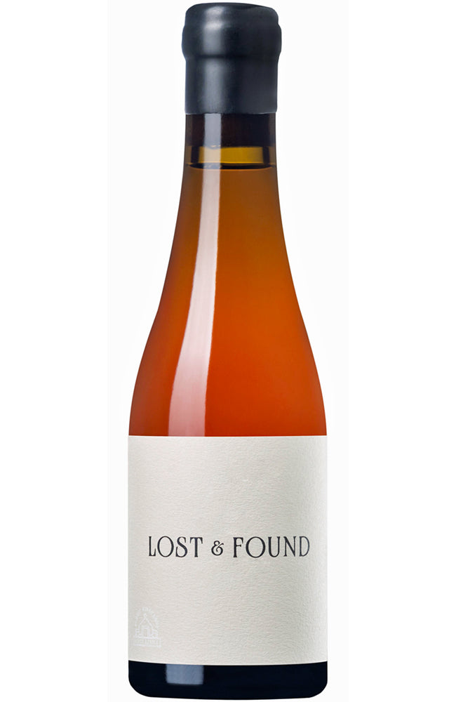Half Bottle of Alheit Vineyards Lost & Found Straw Wine on a white backgrund