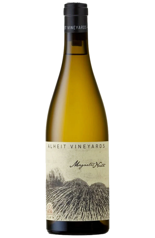 Alheit Vineyards Magnetic North Wine Bottle on a white background