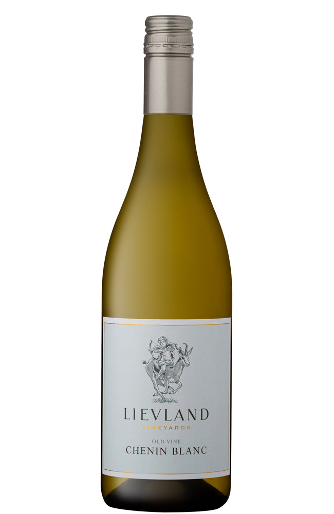 Lievland Old Vine Chenin Blanc wine bottle on a white background
