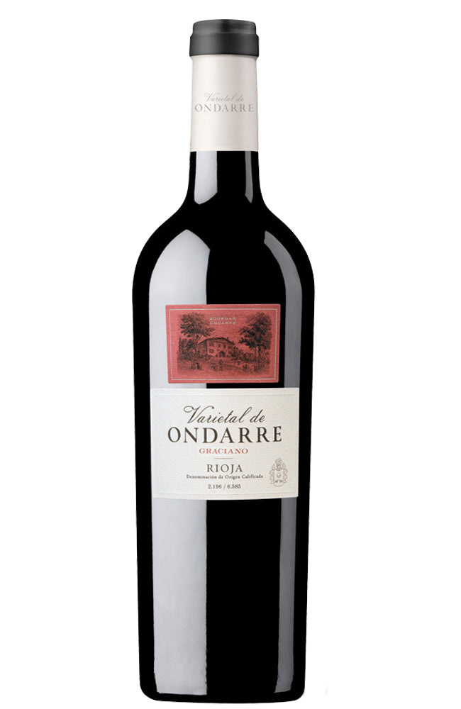 Bodegas Ondarre Rioja Graciano Red Wine Bottle on a white background