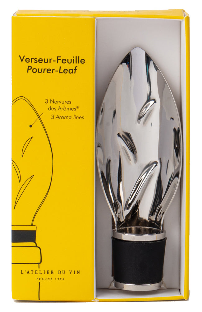 L'Atelier du Vin Stainless Steel  Verseur Feuille (Pourer-Leaf) in Gift Box