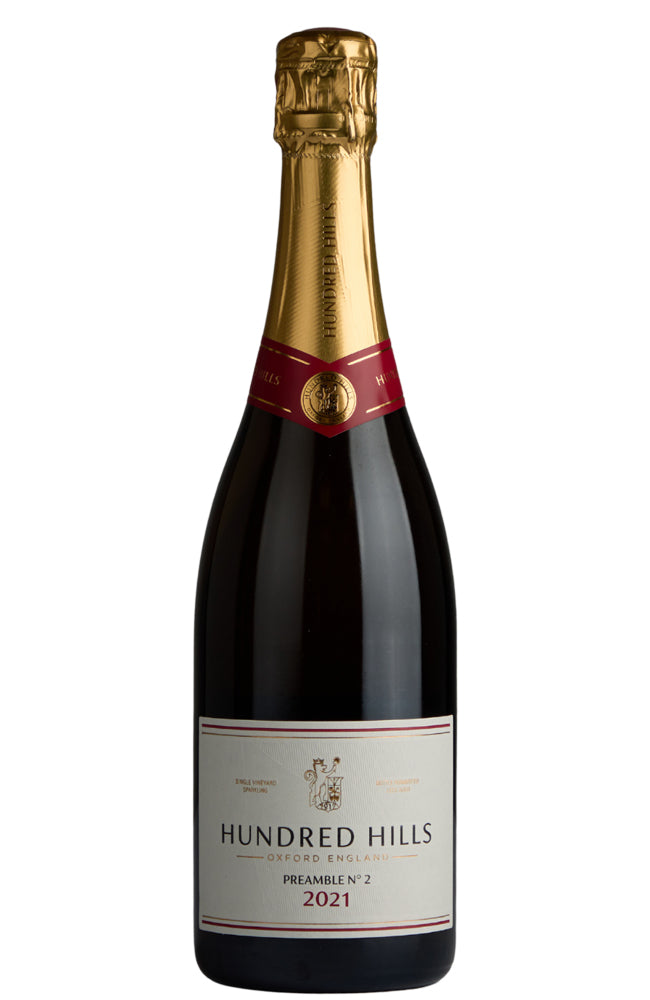 Bottle of Hundred Hills Preamble No.2 Vintage Sparkling wine on a white background