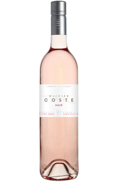 Bottle of Olivier Coste Rosé Wine on a white background