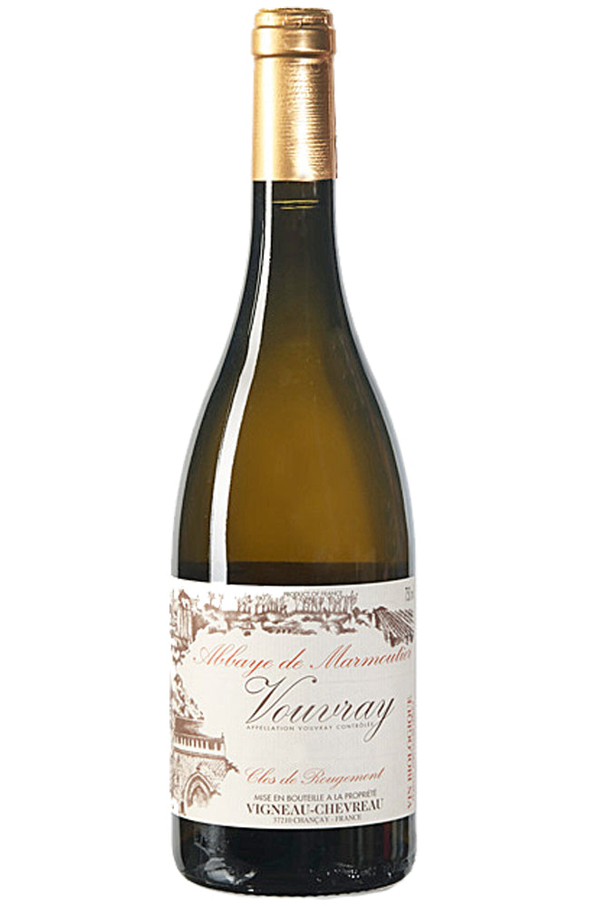 Bottle of Vigneau-Chevreau 'Clos de Rougemont' Vouvray Sec on a white background