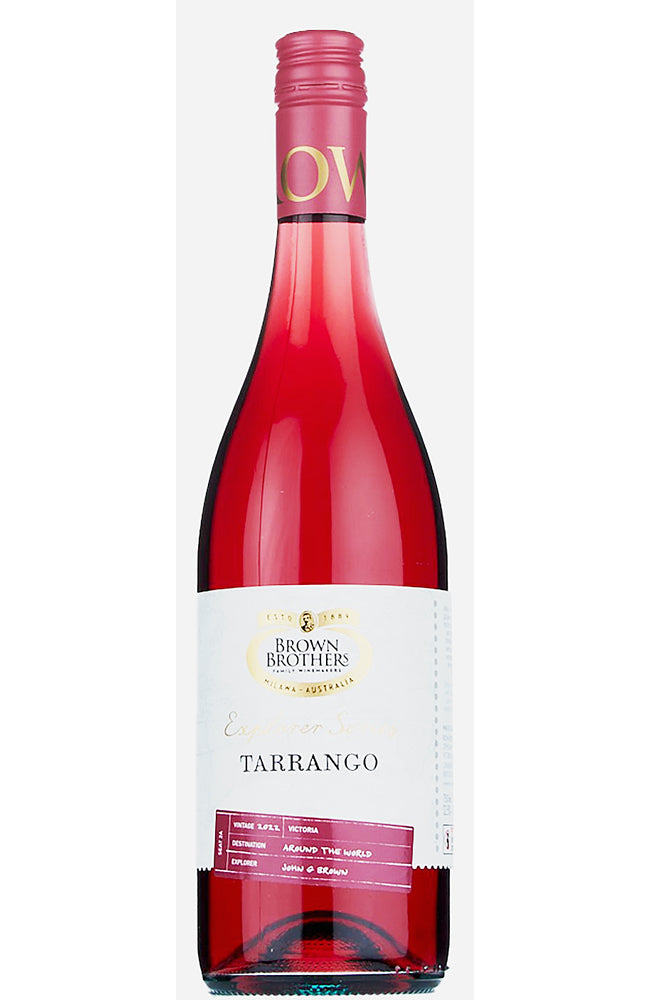 Bottle of Brown Brothers Tarrango Australian Red Wine on a White Background