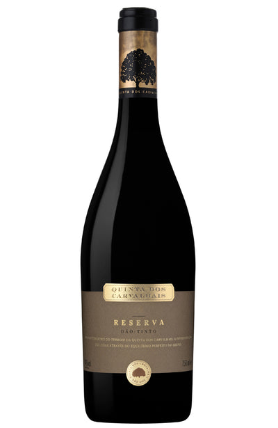 Quinta dos Carvalhais Dão Tinto Reserva Portuguese Red Wine Bottle on a white background
