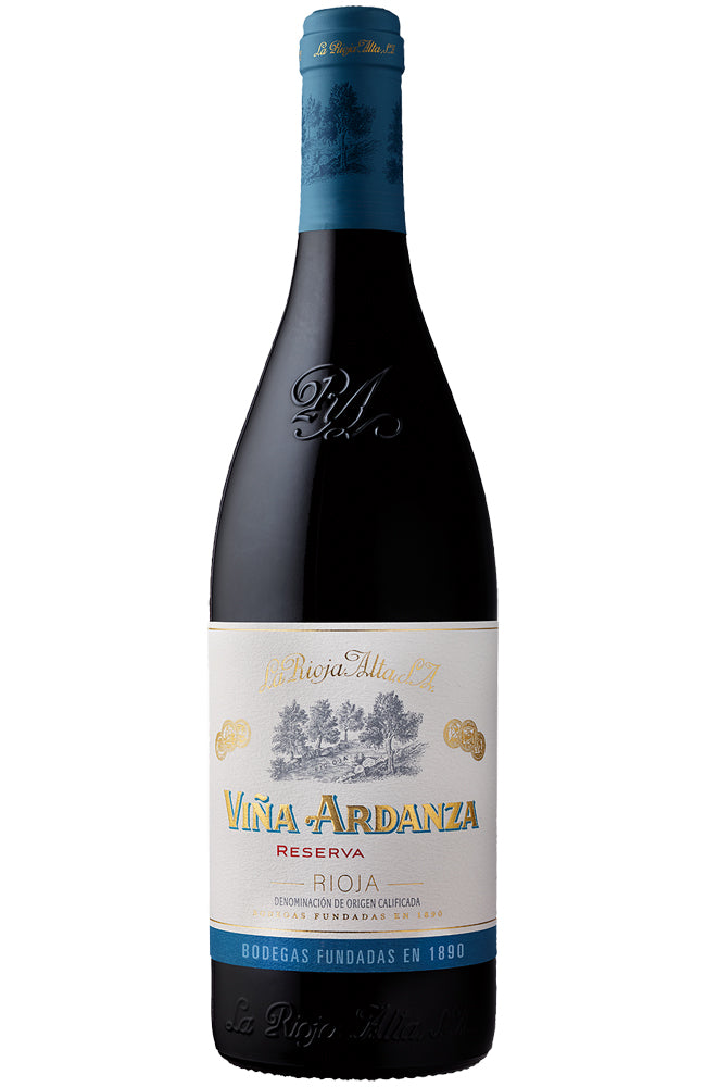 Bottle of La Rioja Alta Vina Ardanza Rioja Reserva on a white background