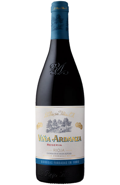 Bottle of La Rioja Alta Vina Ardanza Rioja Reserva on a white background