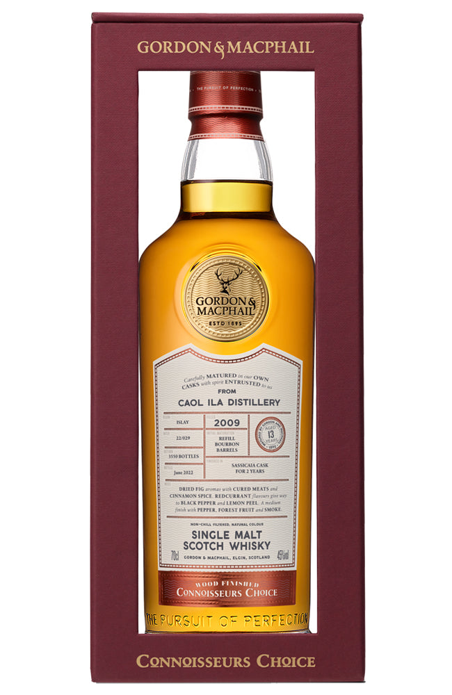 Gordon & MacPhail Connoisseurs Choice Coal Ila Single Islay Malt Scotch Whisky Sassicaia Wood Finish Bottle