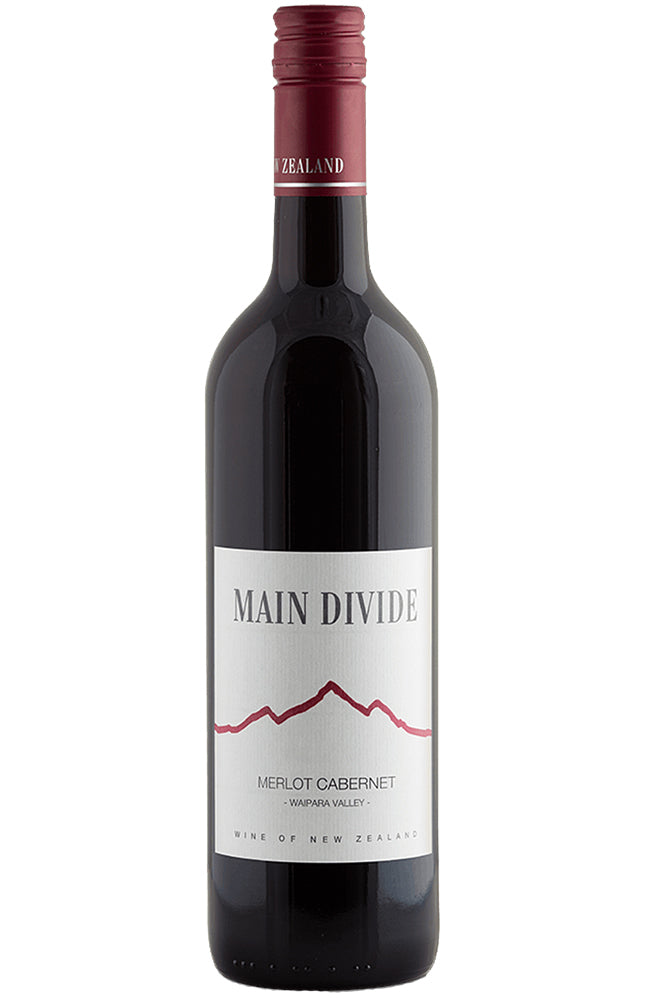 Main Divide North Canterbury Merlot Cabernet Red Wine Bottle