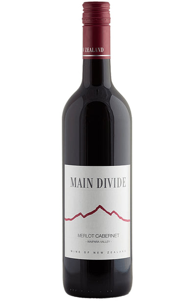 Main Divide North Canterbury Merlot Cabernet Red Wine Bottle